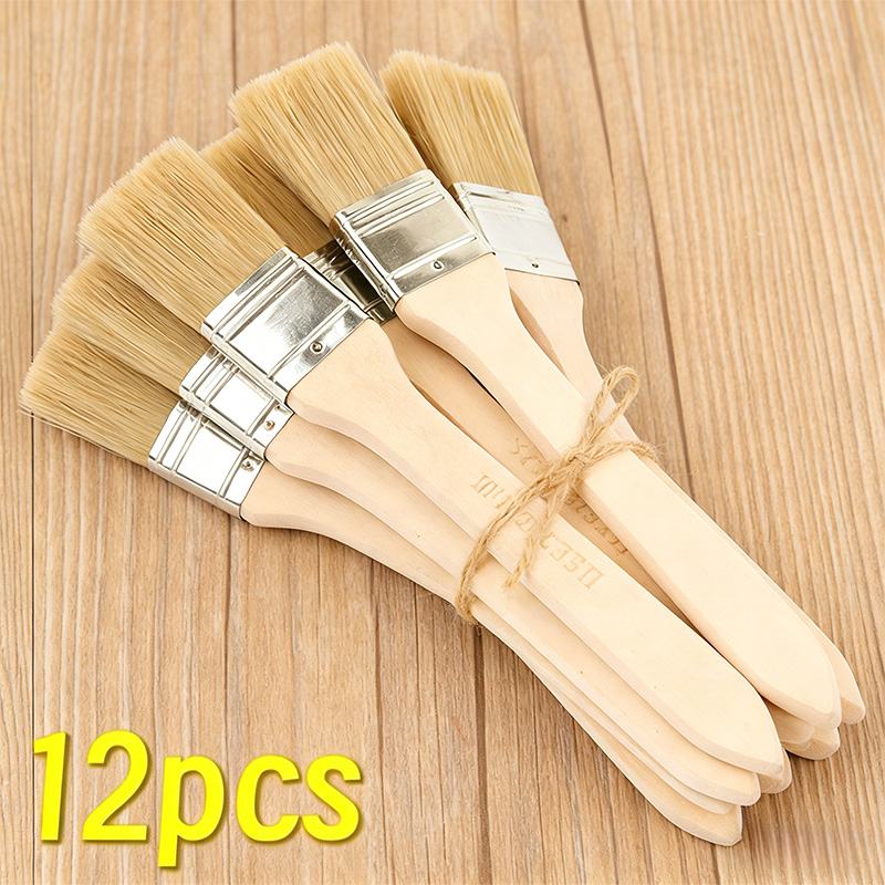 Furniture Hardware Pulls - ชุดแปรงทาสีมืออาชีพ 1-24 ชิ้น พร้อมด้ามไม้ สำหรับทาสีผนัง เฟอร์นิเจอร์