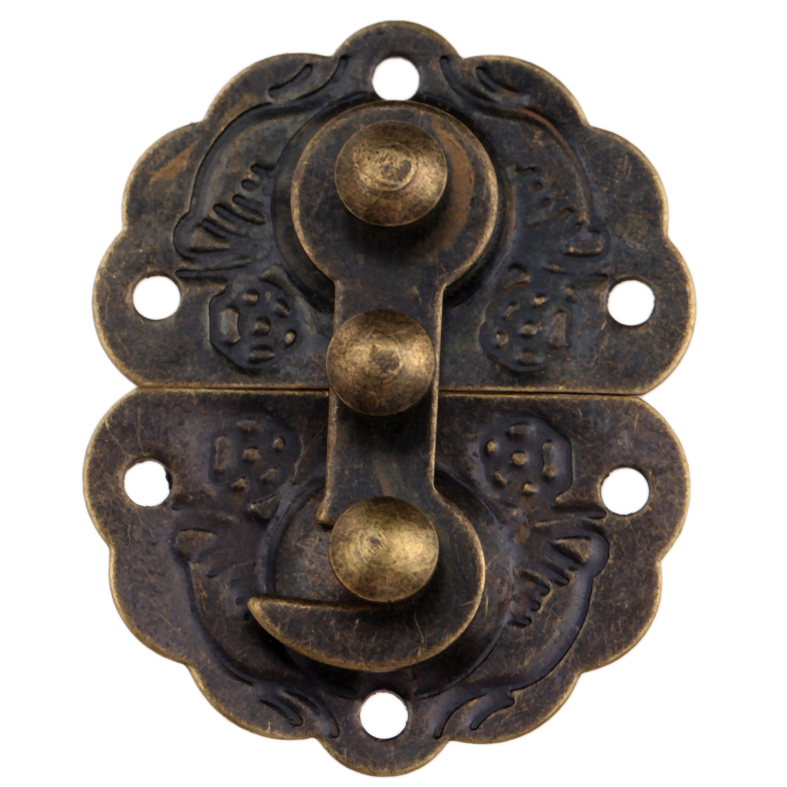 Furniture Hardware Antique - 1 PC Antique Bronzeกล่องLATCH Haspเฟอร์นิเจอร์ฮาร์ดแวร์ตกแต่งLATCHกล่องเครื่องประดับไม้Hasp Pad
