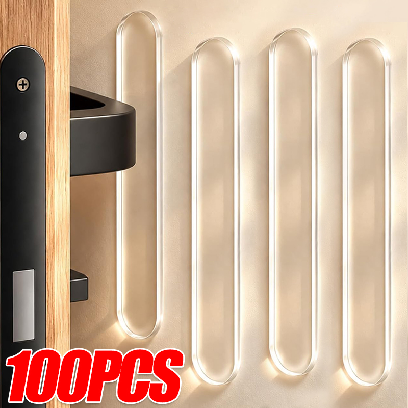Furniture Hardware Pulls - แผ่นกันกระแทกซิลิโคนสำหรับตู้ แบบติดเอง ป้องกันการชน แผ่นรองกันกระแทกประตู แผ่นป้องกันมือจับประตูเฟอร์นิเจอร์