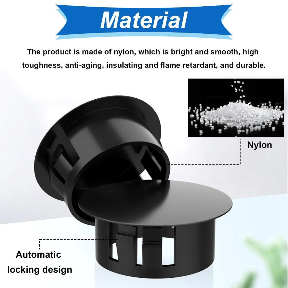 Furniture Screw Type - ฝาปิดรูแบบสกรู 135 ชิ้น สำหรับเฟอร์นิเจอร์ วัสดุพลาสติก ปิดรูกลม