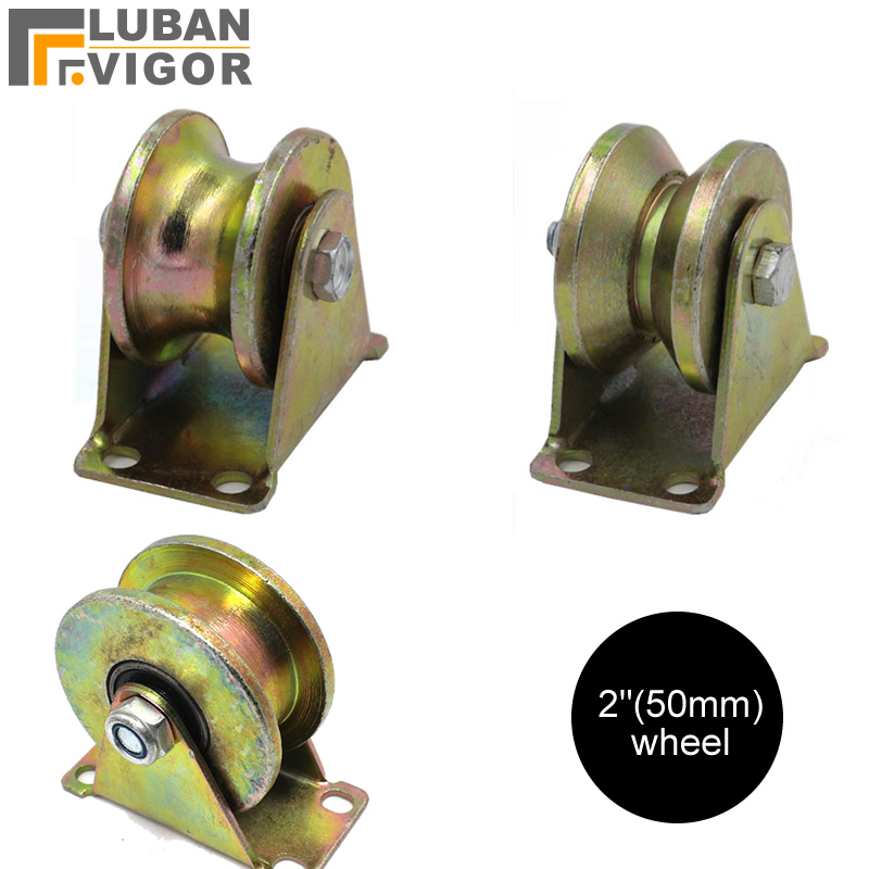 Furniture Hardware Outlet - ร้านค้าโรงงานล้อรางเหล็กหล่อขนาด 2 นิ้วพร้อมลูกปืนมั่นคงทนทานสําหรับประตูบานเลื่อนลูกรอกยกฮาร์ดแวร์อุตสาหกรรม