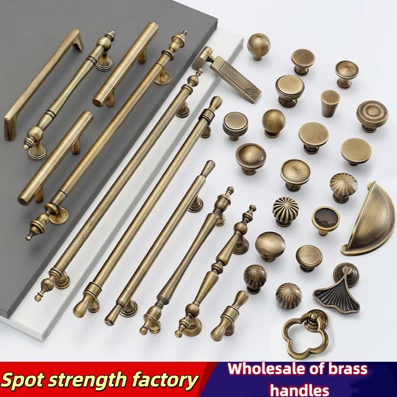 Vintage Furniture Hardware Pulls - มือจับทองเหลืองโบราณสำหรับตู้ครัว มือจับลิ้นชัก ลูกบิดประตูตู้โบราณ มือจับตู้เสื้อผ้า อุปกรณ์จับยึดเฟอร์นิเจอร์