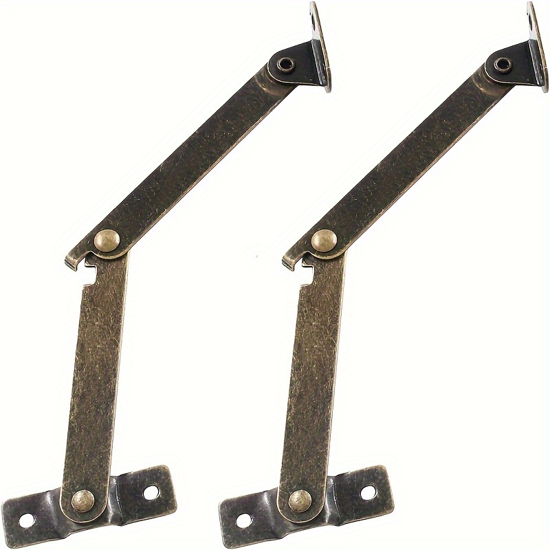 Furniture Hardware Antique - บานพับรองรับฝาพับสีบรอนซ์โบราณ 2 ชิ้น – สไตล์คลาสสิก ผิวโลหะ
