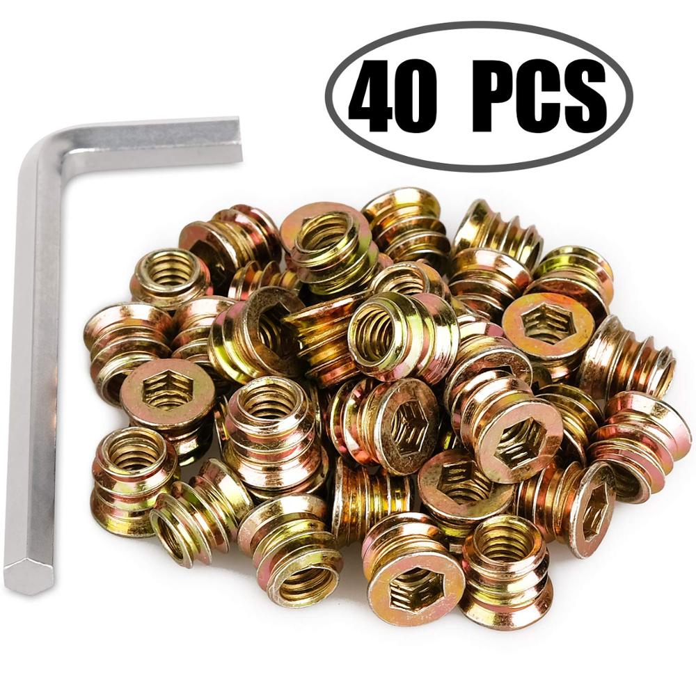 Furniture Screw Type - สกรูยึดเฟอร์นิเจอร์แบบเกลียว 40 ชิ้น สำหรับเฟอร์นิเจอร์ไม้ ประเภทสกรูขนาด 1/4-20