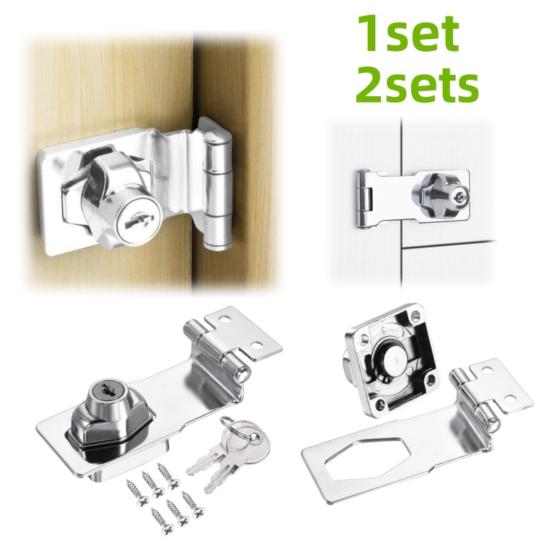Furniture Hardware Feet - 1/2 ชุดล็อคความปลอดภัยเฟอร์นิเจอร์สไตล์ลูกบิด เหมาะสําหรับตู้ ล็อคลิ้นชัก อุปกรณ์ฮาร์ดแวร์พร้อมกุญแจและสกรู