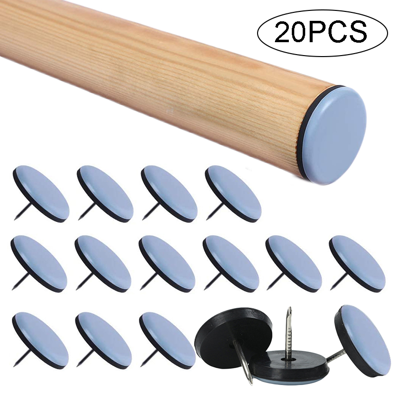 Furniture Hardware Feet - 20 ชิ้น 16/19/22/25 มิลลิเมตรโต๊ะเก้าอี้เท้า Sliders รอบขาเฟอร์นิเจอร์แผ่นสกรูตู้โซฟา