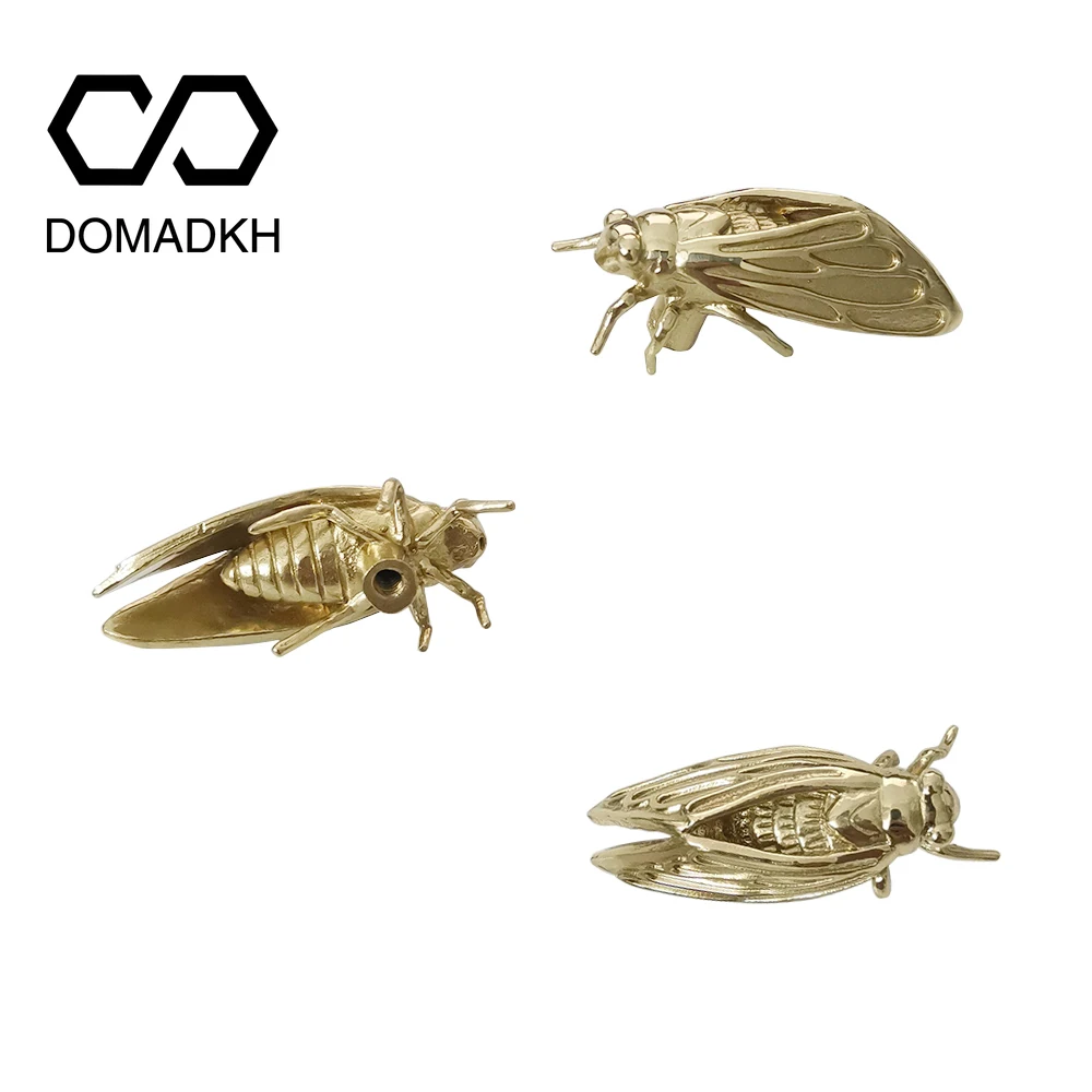 Unique Furniture Hardware Pulls - ทองเหลือง Cicada ตู้ประตู Knobs แมลงลิ้นชักดึงด้วงที่ไม่ซ้ํากัน Knobs