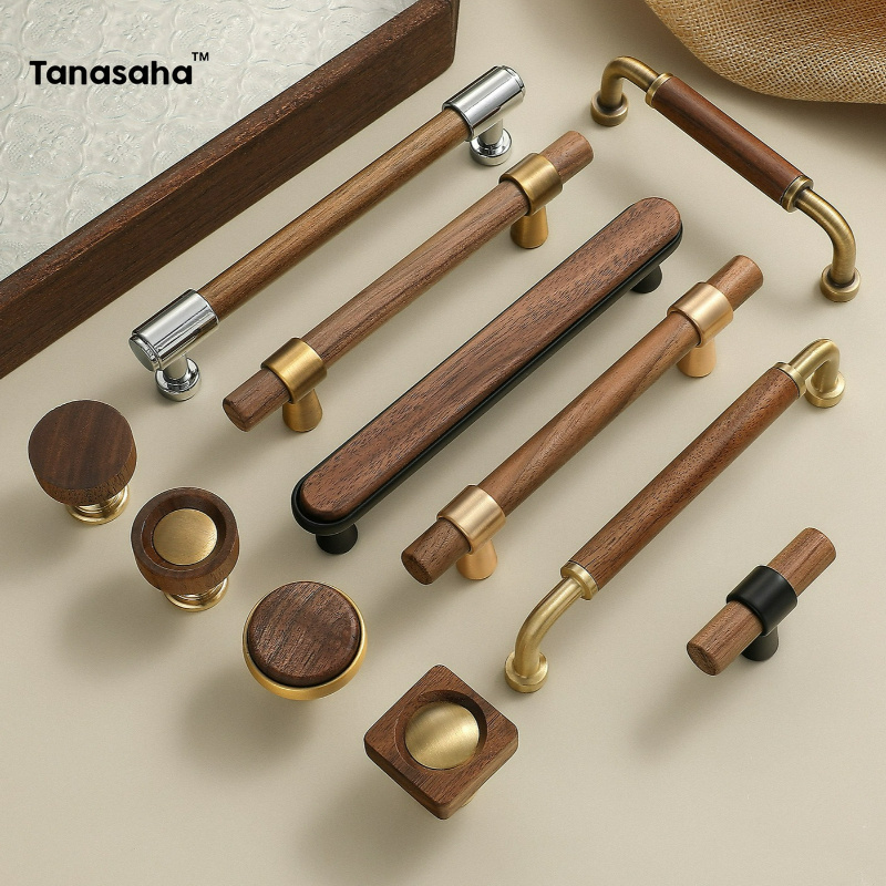 Vintage Furniture Hardware Pulls - มือจับลิ้นชักไม้ มือจับตู้ทองเหลือง มือจับประตูตู้ครัว สำหรับตู้เสื้อผ้า อุปกรณ์จับยึดเฟอร์นิเจอร์