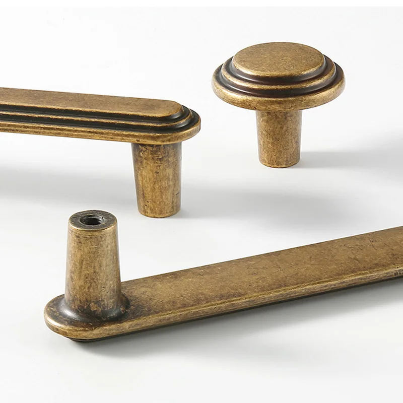 Vintage Furniture Hardware Pulls - Retro จับทองเหลืองโบราณดึงตู้ห้องครัวสําหรับเฟอร์นิเจอร์และลิ้นชัก Vintage ยาว Dresser Farmhouse