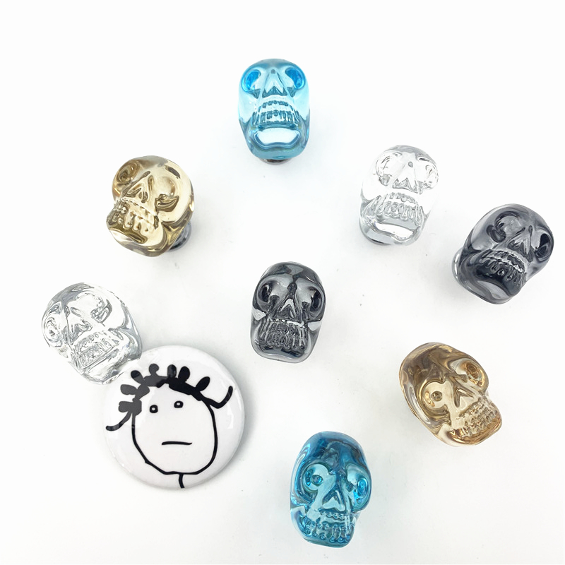 Unique Furniture Hardware Pulls - LCH คริสตัล Skull Shaped ลูกบิดที่ไม่ซ้ํากันโปร่งใสจับกล่องเครื่องประดับดึงของขวัญกล่องเล็กๆหัวแก้วฮาร์ดแวร์