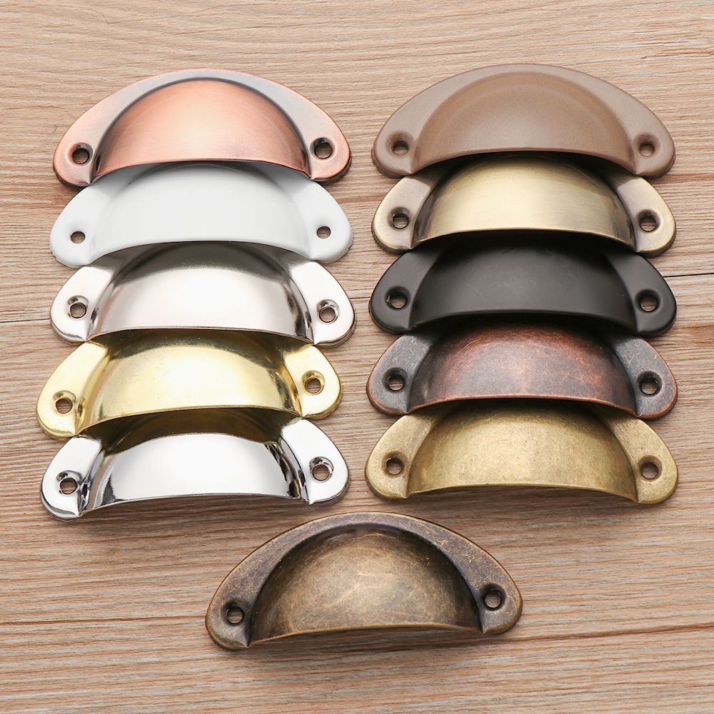 Vintage Furniture Hardware Pulls - 2PCS ทองเหลืองโบราณเชลล์จับ Retro เหล็กตู้เสื้อผ้าประตู98มม.เฟอร์นิเจอร์อุปกรณ์ฮาร์ดแวร์ห้องครัวลิ้นชักตู้
