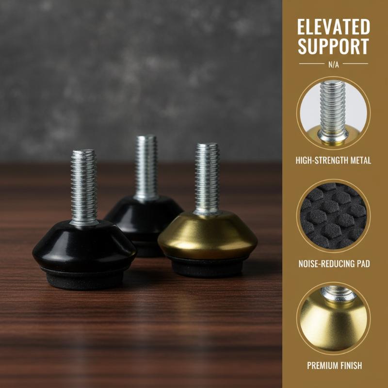 Furniture Screw Type - ขาปรับระดับเฟอร์นิเจอร์แบบปรับได้ 4 ชิ้น, ขาโลหะเกลียว M61523MM, ขาแบบสกรูสำหรับตู้