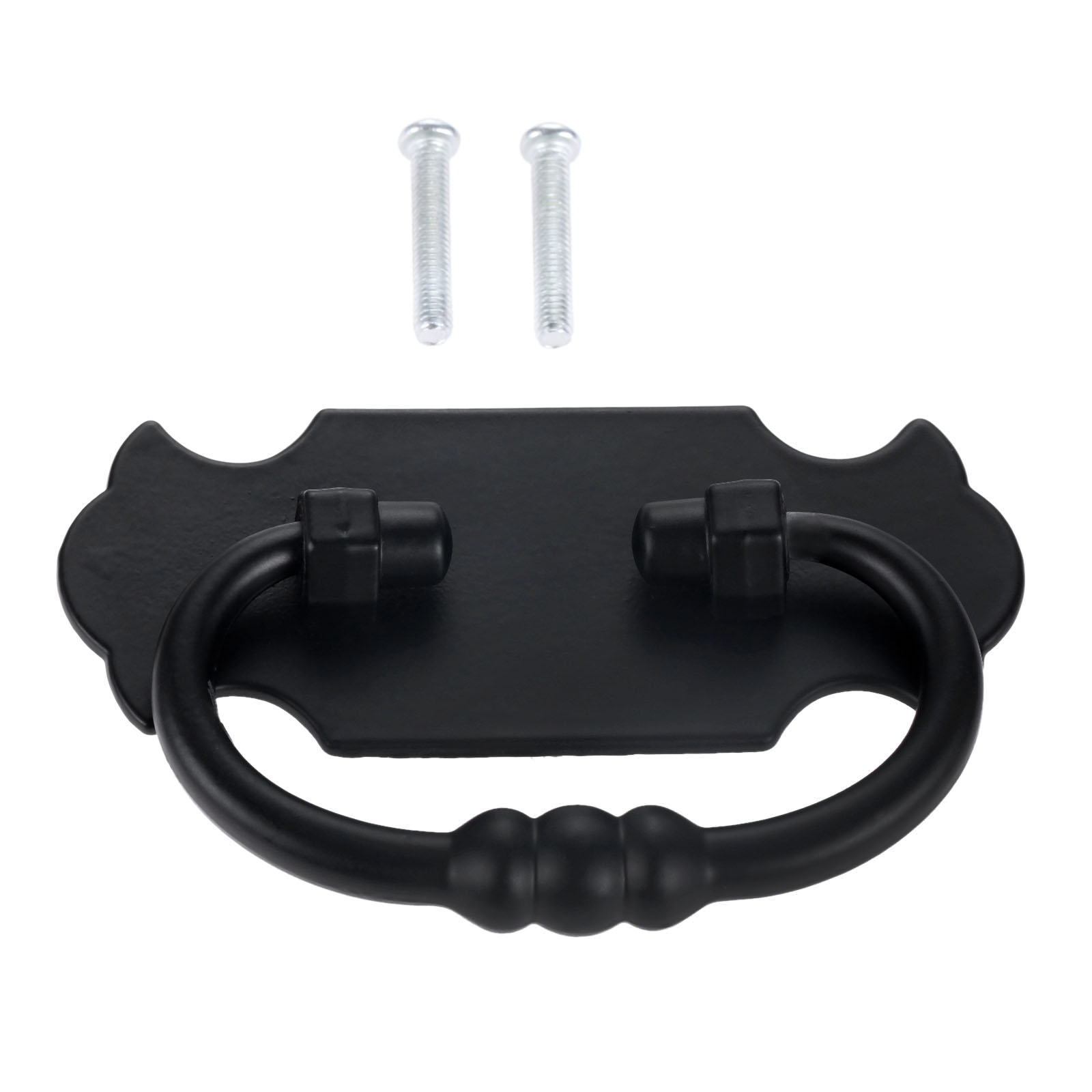 Vintage Furniture Hardware Pulls - 1Pc 88*56Mm สีดำ Handle สังกะสีอัลลอยดึงสำหรับลิ้นชักประตูตู้ Bin