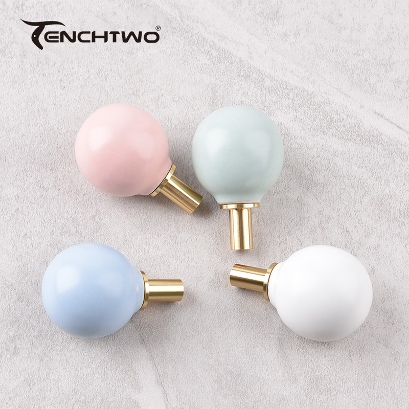 ตะขอเซรามิกทรงกลมตะขอแขวนเสื้อ - Furniture Hardware Pulls บทวิจารณ์และราคา