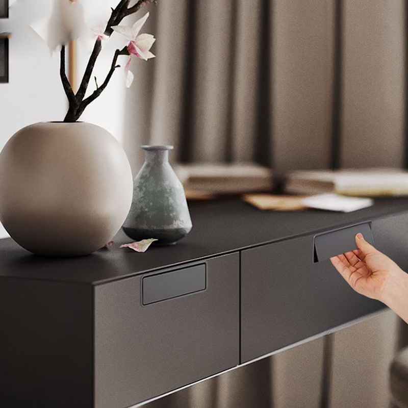 มือจับประตูซ่อนในตู้ครัว สีดำท - Restoration Hardware Furniture Used บทวิจารณ์และราคา