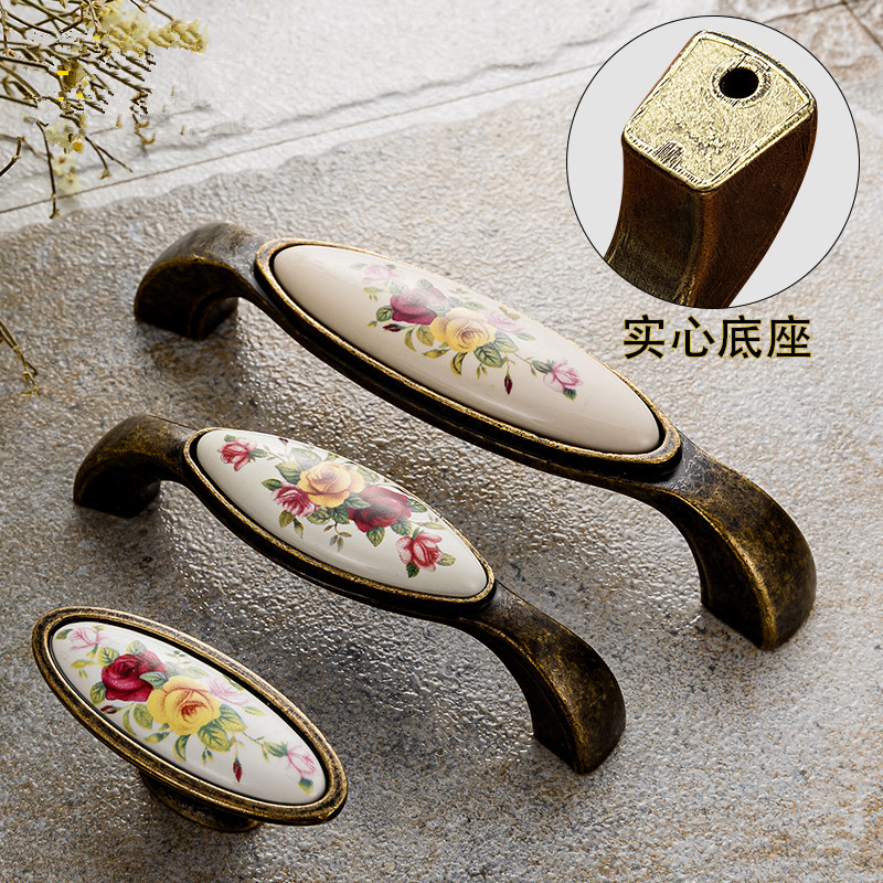 วินเทจเซรามิกจับสําริดโบราณตู้ - Vintage Furniture Hardware Pulls บทวิจารณ์และราคา