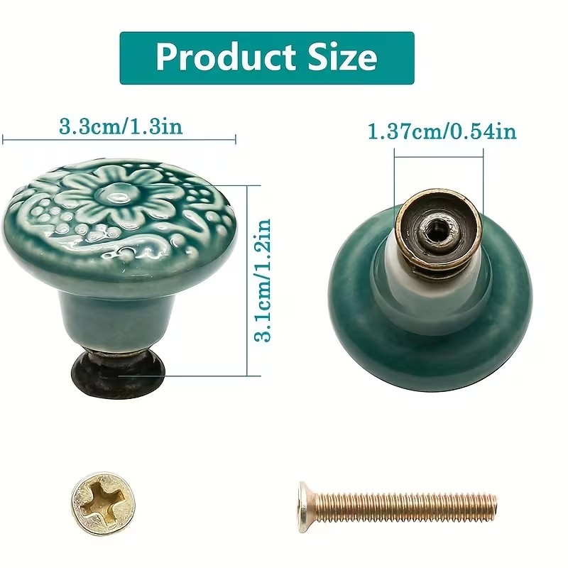 ลูกบิดตู้เซรามิก 12 ชิ้น, ลายด - Furniture Hardware Feet บทวิจารณ์และราคา