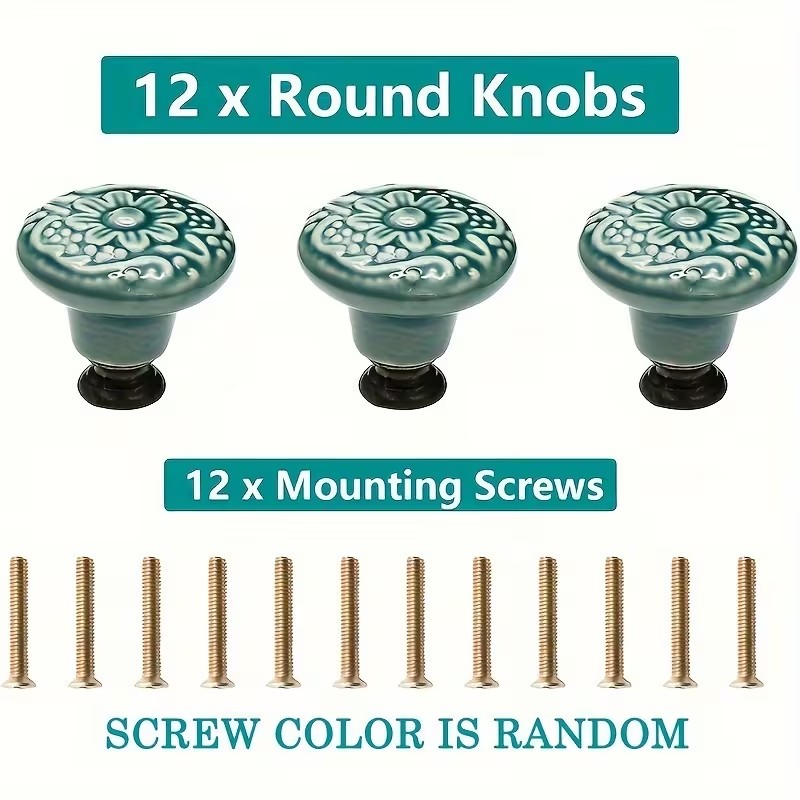 ลูกบิดตู้เซรามิก 12 ชิ้น, ลายด - Furniture Hardware Feet บทวิจารณ์และราคา