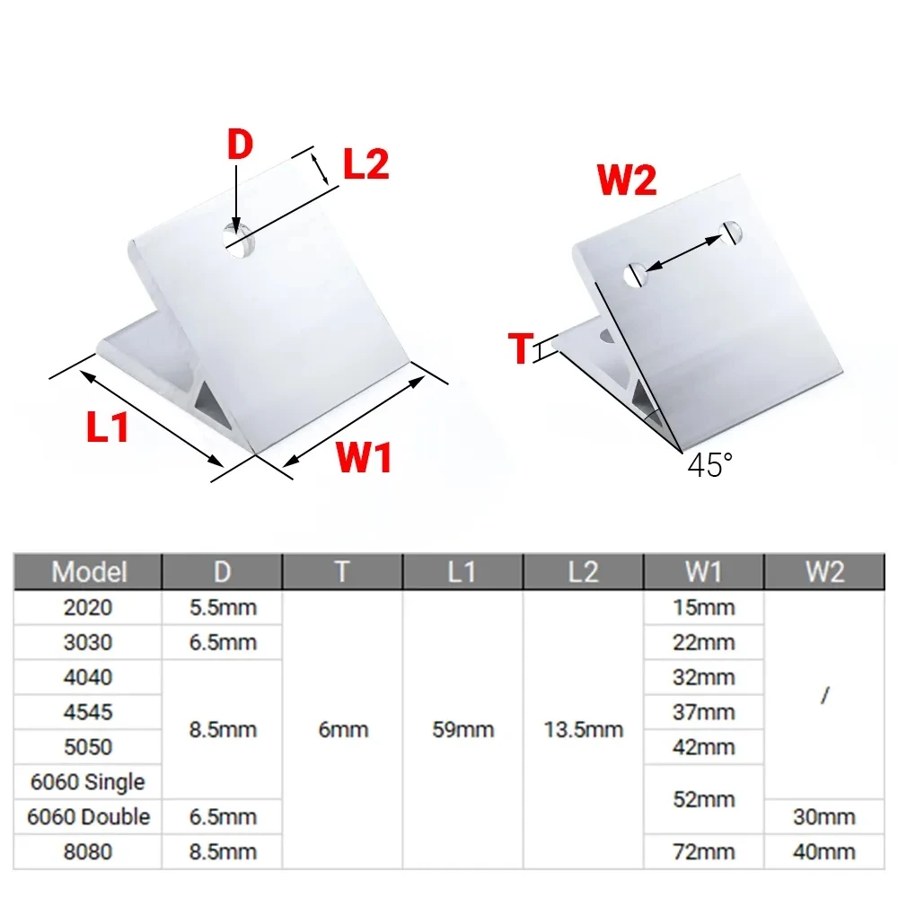 4 ชิ้น 45 องศามุมมุม 2020 3030 - Corner Bracket Angle บทวิจารณ์และราคา
