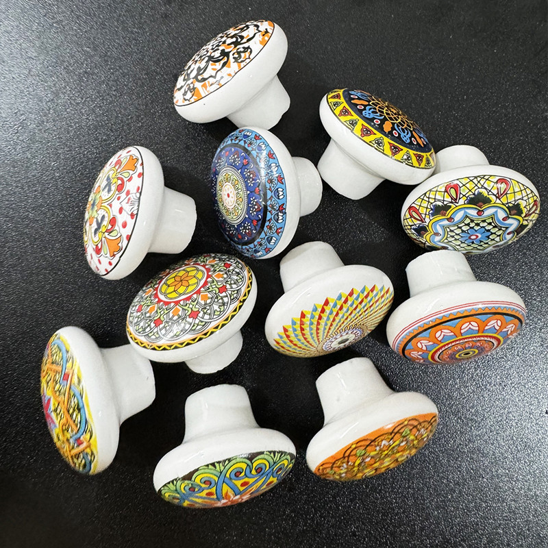 มือจับตู้เซรามิกสไตล์โบฮีเมียน - Vintage Furniture Hardware Pulls บทวิจารณ์และราคา