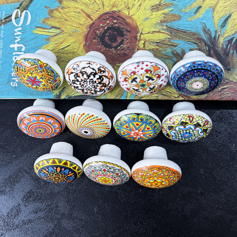 มือจับตู้เซรามิกสไตล์โบฮีเมียน - Vintage Furniture Hardware Pulls บทวิจารณ์และราคา