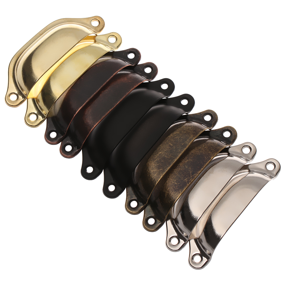 2PCS ทองเหลืองโบราณเชลล์จับ Re - Vintage Furniture Hardware Pulls บทวิจารณ์และราคา