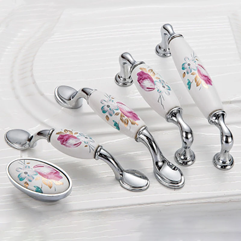 Tulip เซรามิคประตู Handle Silv - Vintage Furniture Hardware Pulls บทวิจารณ์และราคา