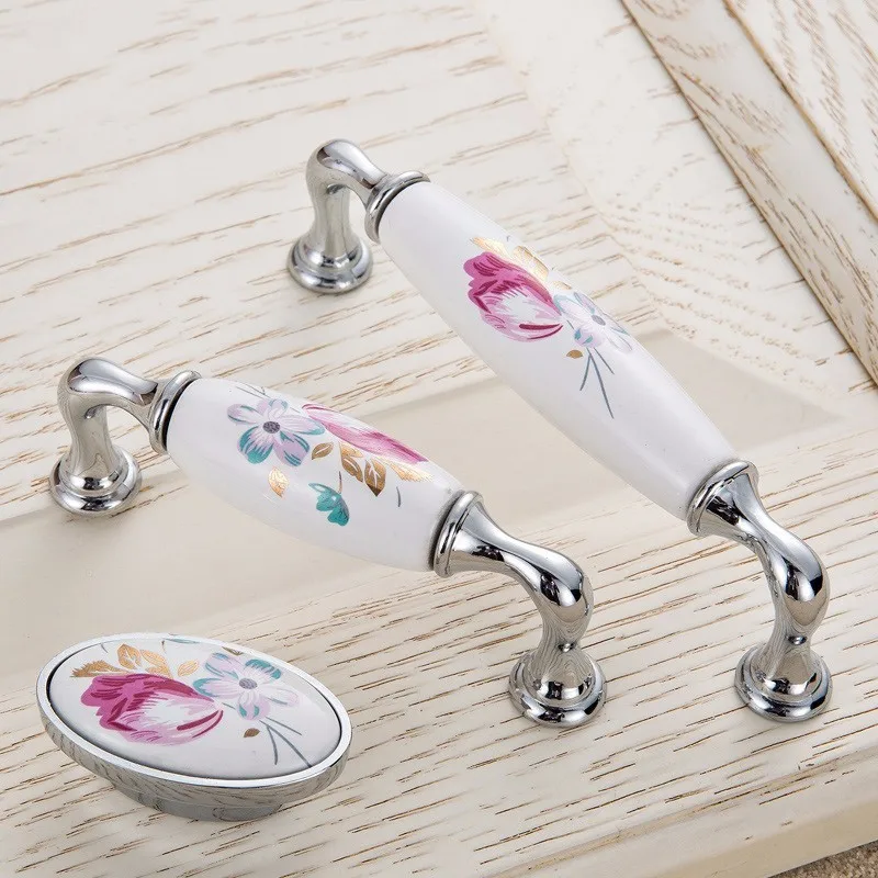 Tulip เซรามิคประตู Handle Silv - Vintage Furniture Hardware Pulls บทวิจารณ์และราคา
