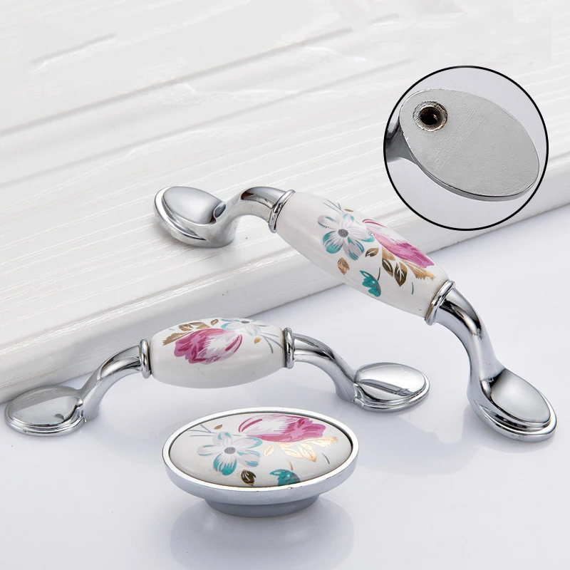 Tulip เซรามิคประตู Handle Silv - Vintage Furniture Hardware Pulls บทวิจารณ์และราคา