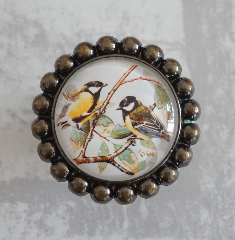 ลูกบิดลิ้นชักลายสองนก ลูกบิดปร - Vintage Furniture Hardware Pulls บทวิจารณ์และราคา