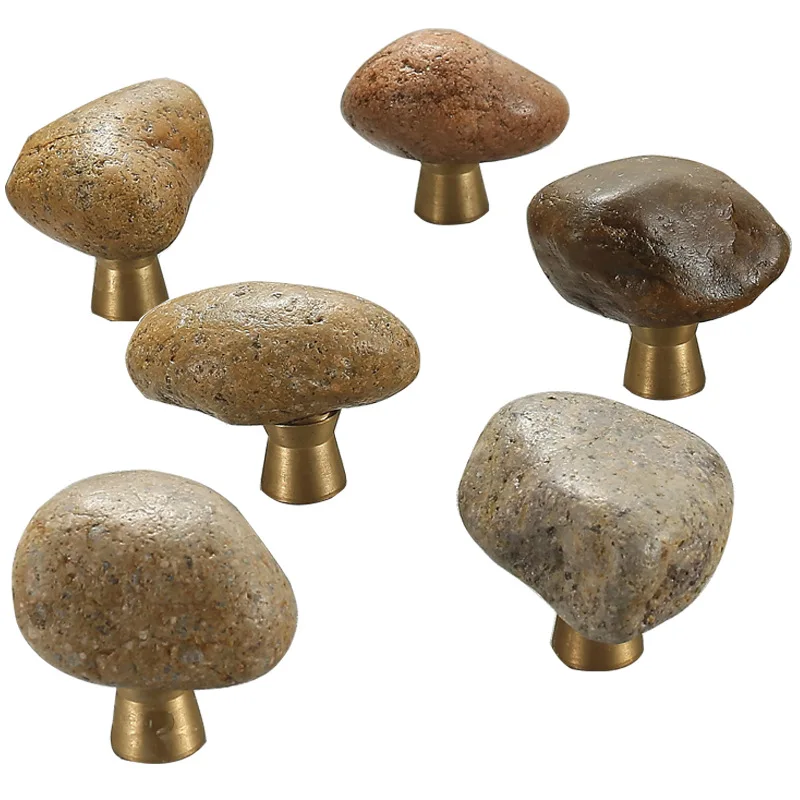 1 ชิ้น หินธรรมชาติแท้ + โลหะผส - Unique Furniture Hardware Pulls บทวิจารณ์และราคา